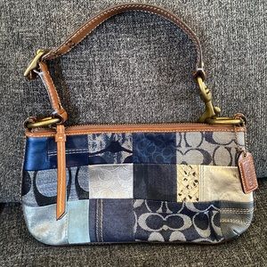 Vintage Coach Patchwork Denim and Suede Hobo Purse